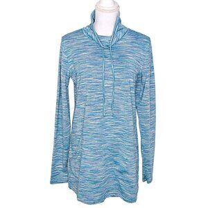Womens Merrell Leelani Roo Pocket Slouch Neck Pullover Top Blue Heather Sz Large